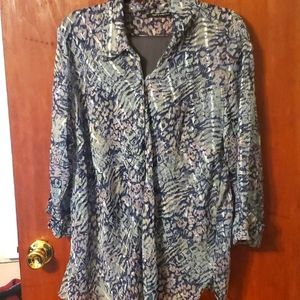 Gray semi sheer blouse